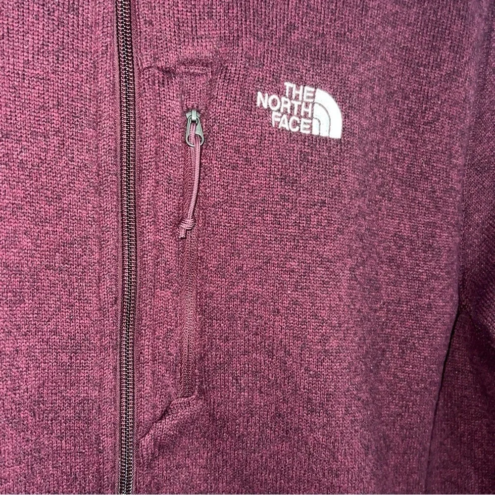 The North Face Men's Maroon full‎ zip up fleece jacket size Large